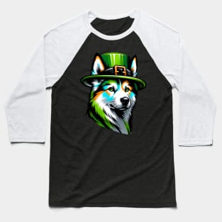 Canaan Dog Portrait in Saint Patrick's Day Spirit Baseball T-Shirt